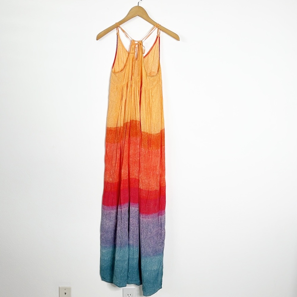Anthropologie Carla Weeks Bohemian Sunset Rainbow Maxi Dress Size Small - Picture 12 of 12